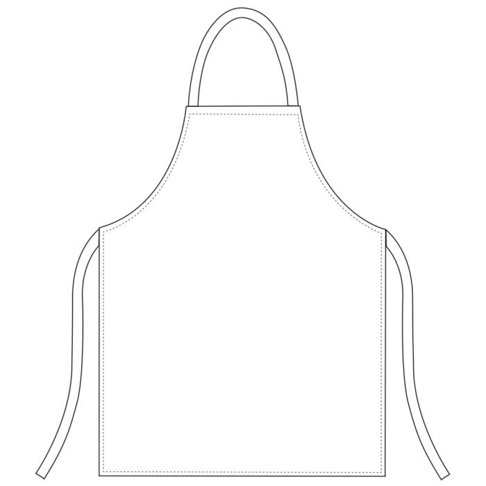 Grembiule con Pettorina Tinta Unita White senza tasche 90x70 cm Ego Chef