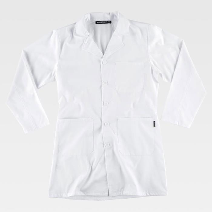 Camice medico unisex a manica lunga Bianco