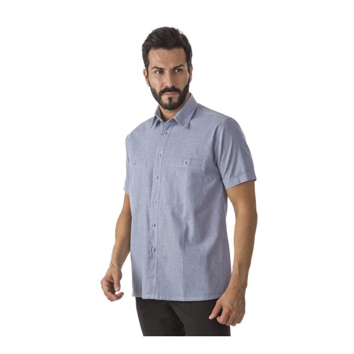 Camicia da Uomo Azzurro manica corta Chambray Elba ML