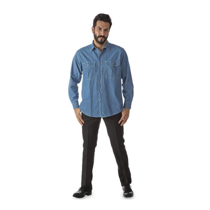 Camicia da Uomo Jeans chiaro manica lunga Jeans Aruba ML
