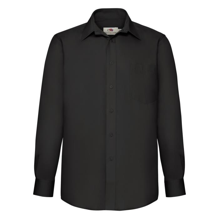 Camicia da uomo manica lunga Nero