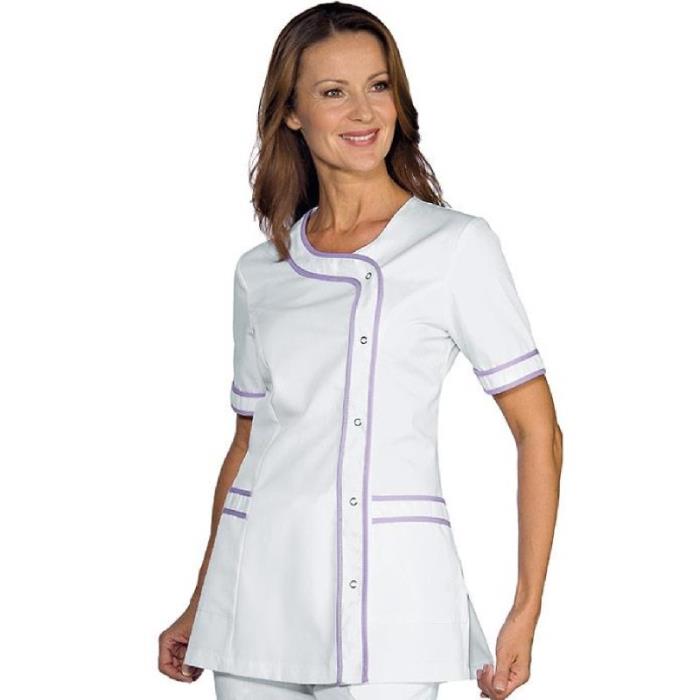 Casacca sanitaria donna Brasilia Bianco/Lilla