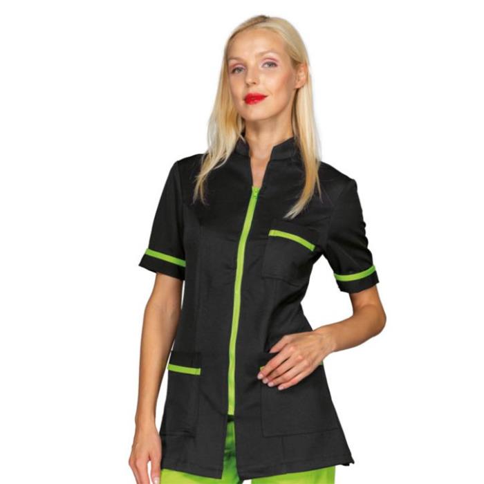 Casacca donna da parrucchiera Florida Bohème Nero/Verde mela