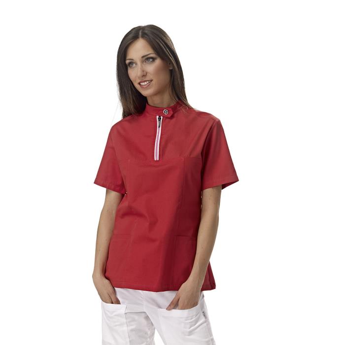 Casacca Sanitaria Donna modello Iris Rosso corallo