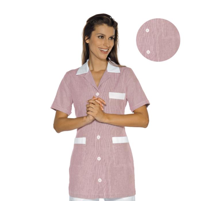 Casacca Marbella Rigatino Bordeaux | 100% Cotone | Manica corta