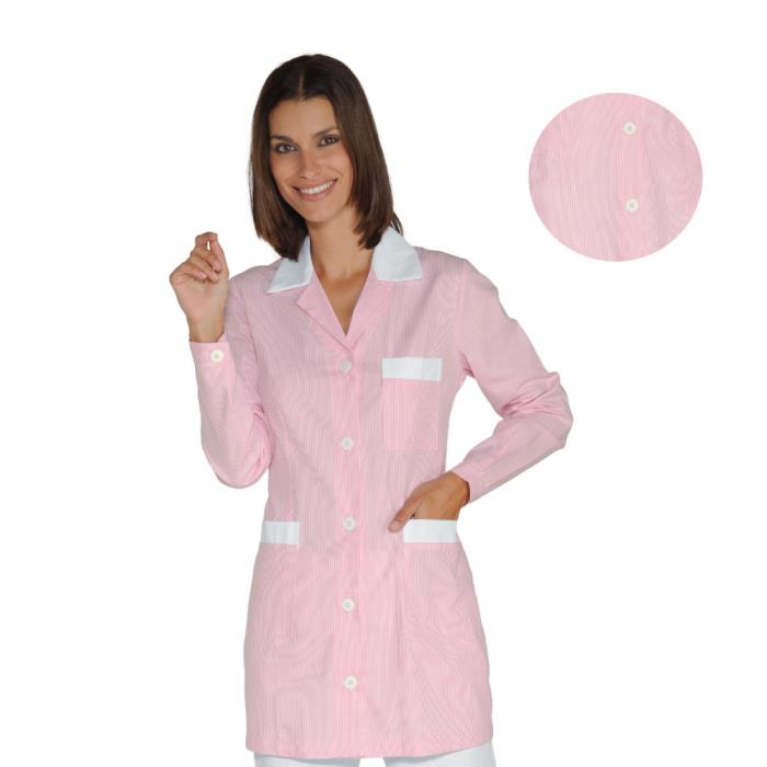 Casacca Marbella Rigatino Rosa | 100% Cotone | Manica lunga