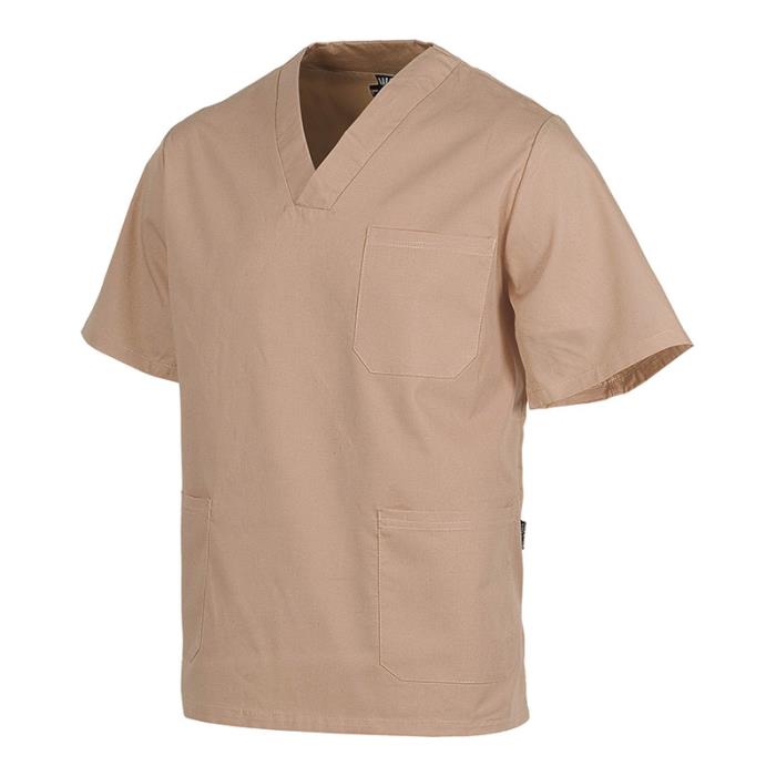 Casacca medica unisex a maniche corte Beige