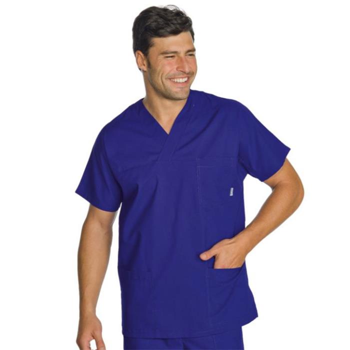 Casacca sanitaria unisex Collo a V Blu