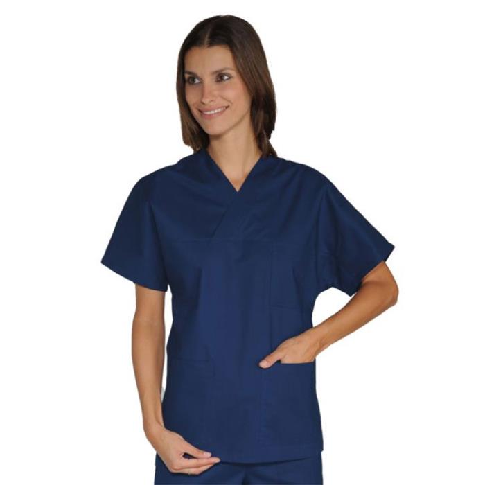 Casacca sanitaria unisex Collo a V Blu