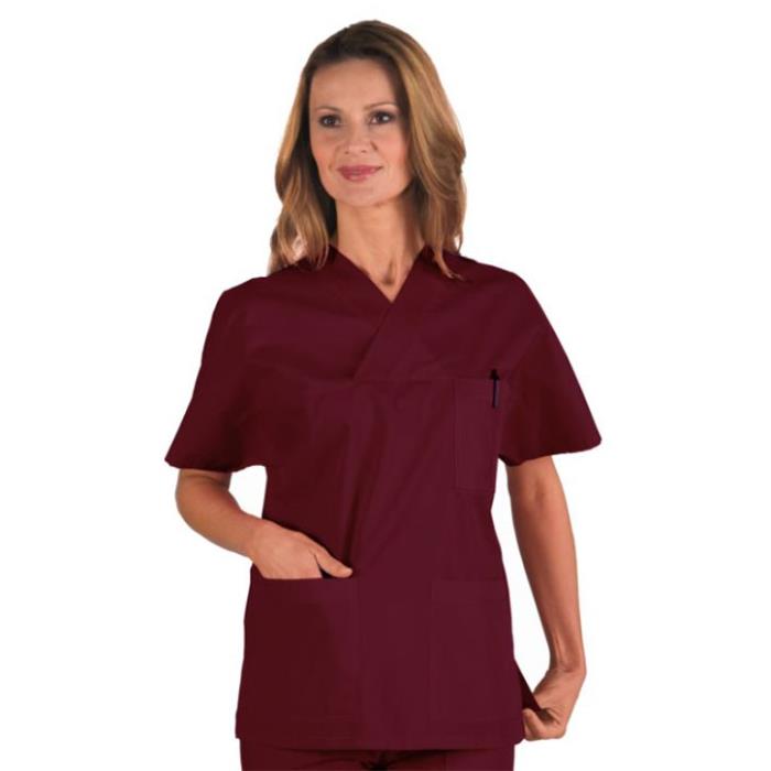 Casacca sanitaria unisex Collo a V Bordeaux