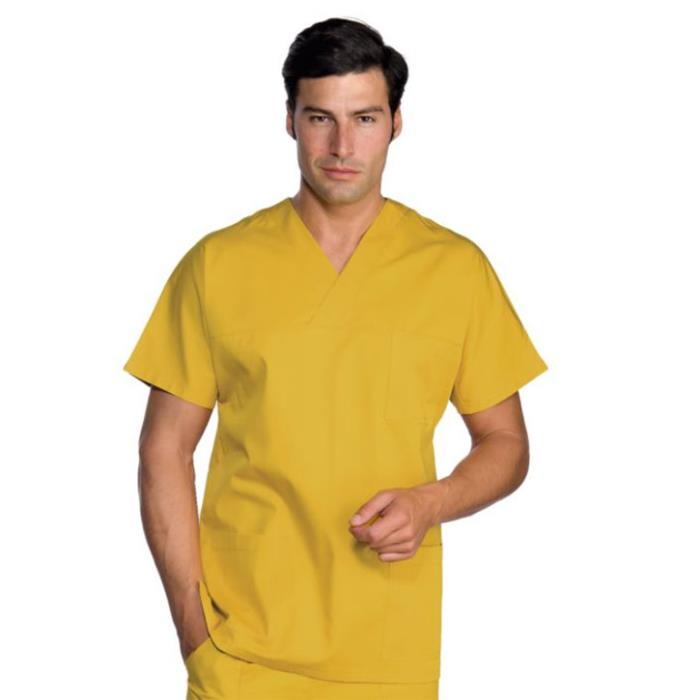 Casacca sanitaria unisex Collo a V Giallo