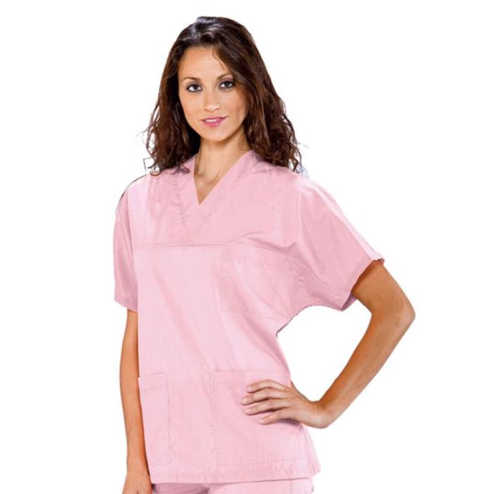 Casacca sanitaria unisex Collo a V Rosa