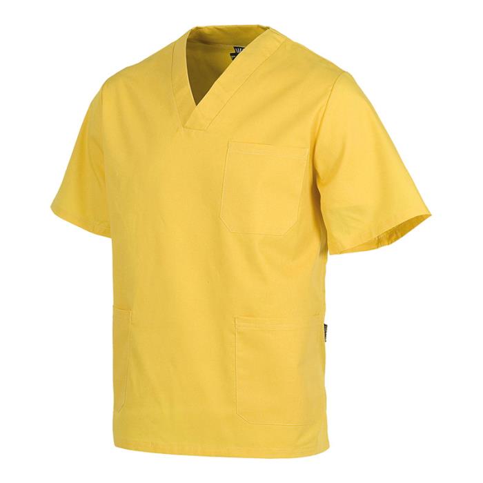 Casacca medica unisex a maniche corte Giallo