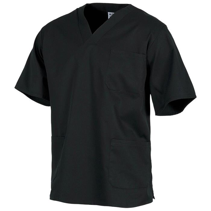 Casacca medica unisex a maniche corte Nero