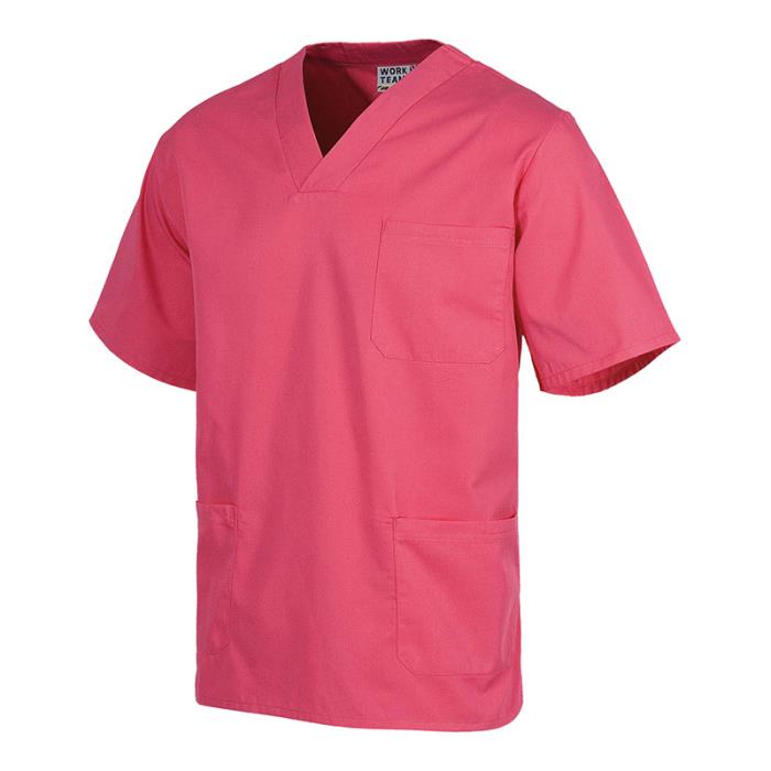 Casacca medica unisex a maniche corte Fucsia