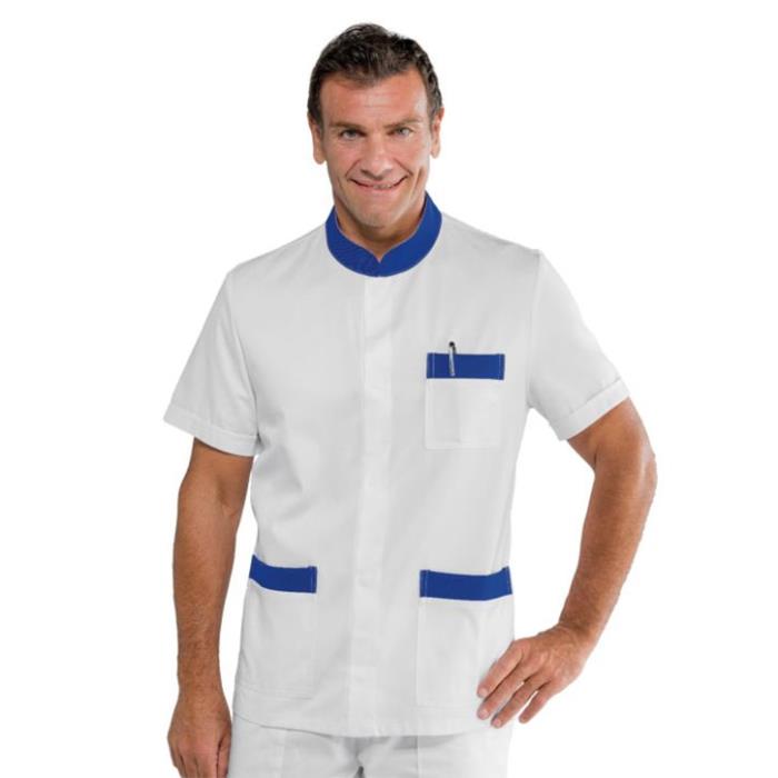 Casacca sanitaria uomo Corfù Bianco/Blu Cina