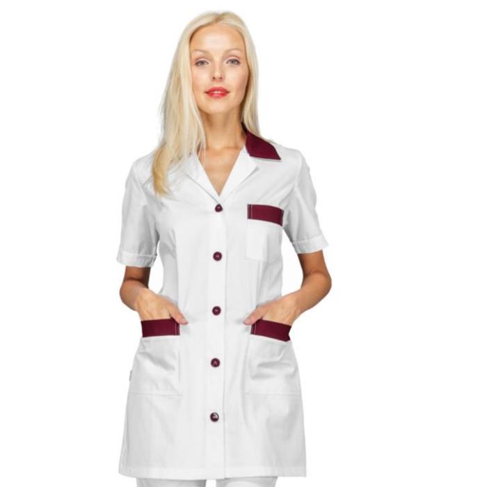 Casacca scolastica donna Marbella Bianco/Bordeaux