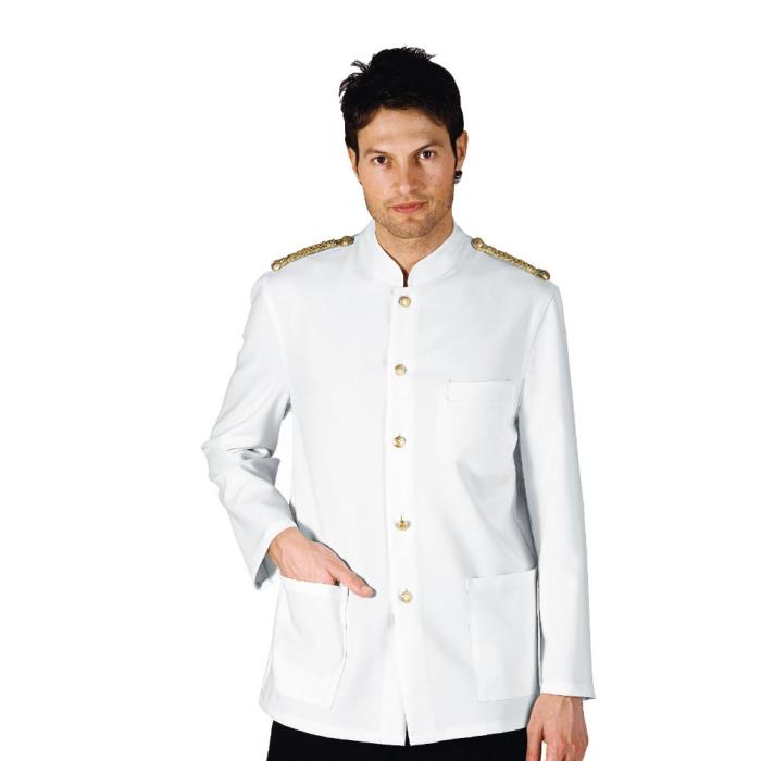 Coreana uomo con trecce bianco