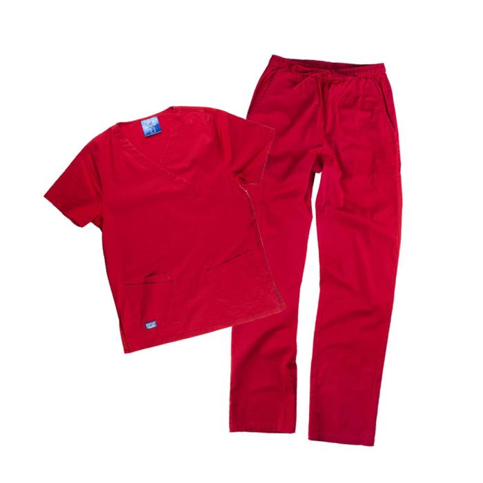 Divisa infermiere unisex elasticizzata rosso