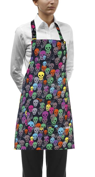 Falda Pettorina Corta Fantasia Color Skulls 70x70