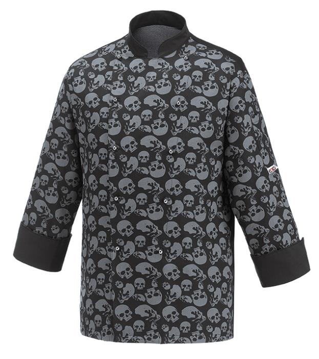 Giacca Cuoco Black Skulls Cotone Ego Chef