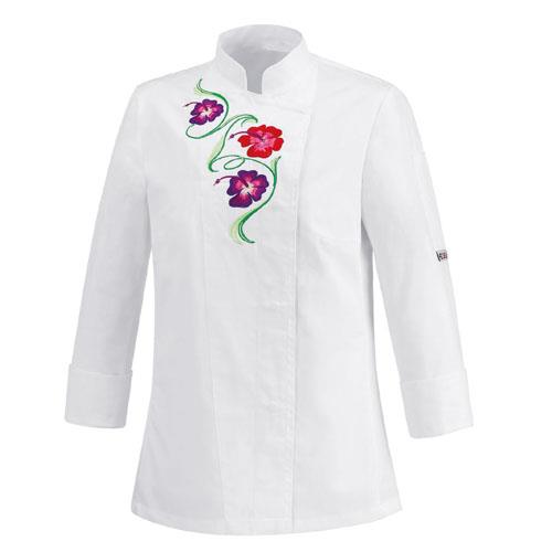 Giacca cuoco donna White Flowers Ego Chef, monopetto, slim fit