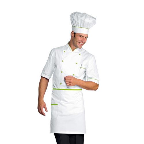 Giacca Cuoco Unisex - Modello Alicante Bianco + Verde Mela
