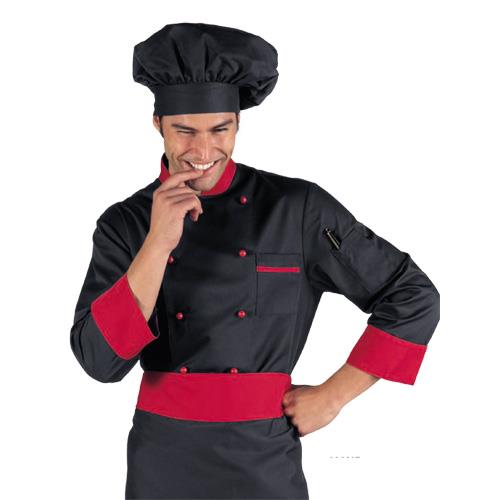 Giacca Cuoco Unisex - Modello Rosso Nero