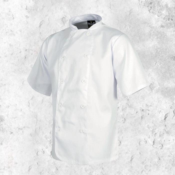 Giacca cuoco unisex a manica corta Bianco