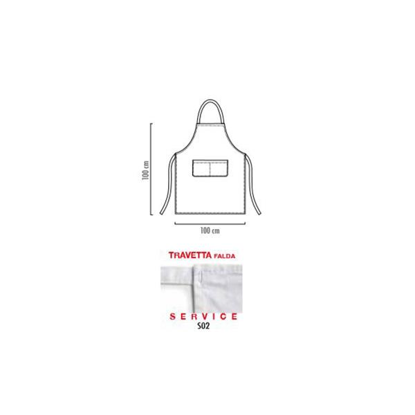 Grembiule Pettorina-Tascone Big Apron White Taglie Forti Ego Chef