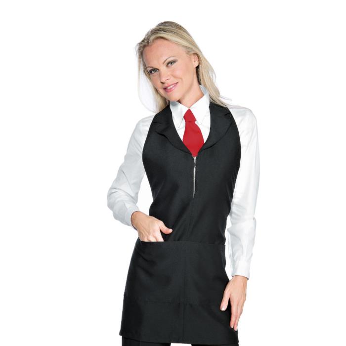 Grembiule donna Madeira con zip Nero