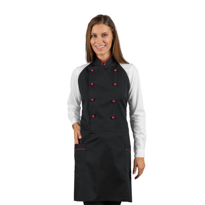 Grembiule unisex Assuan Nero + Rosso