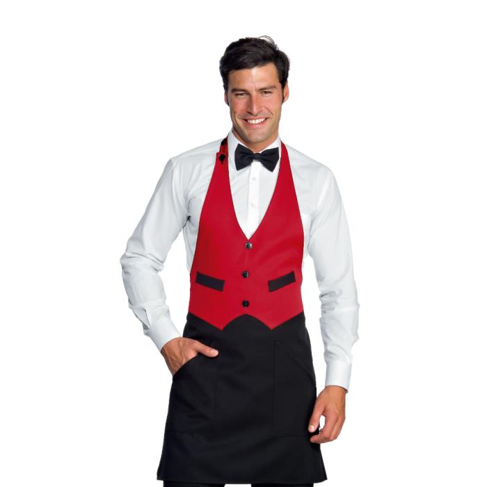 Grembiule unisex Garcon Nero + Rosso