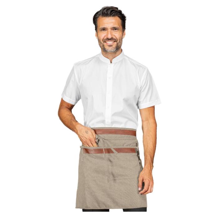 Grembiule unisex Leonida con tasca centrale natural