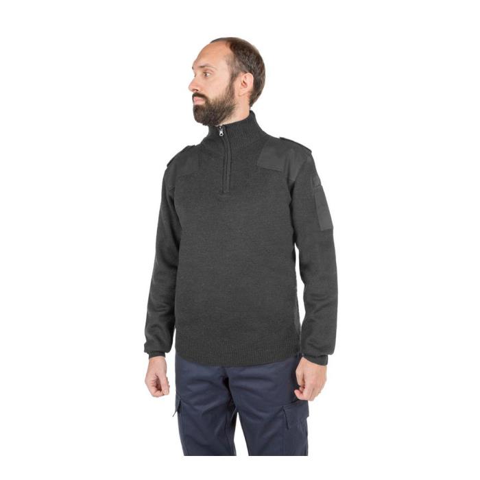 Maglione da Uomo Nero manica lunga modello Maglieria Vigilante Zip