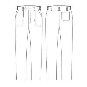 Pantalone Unisex White con Bottoni e Cerniera
