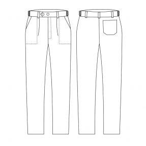 Pantalone Unisex White con Bottoni e Cerniera
