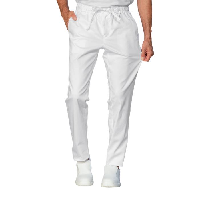 Pantalone unisex Slim Zip Bianco | Super Stretch