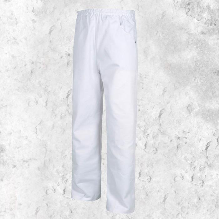 Pantaloni cuoco unisex con elastico Bianco