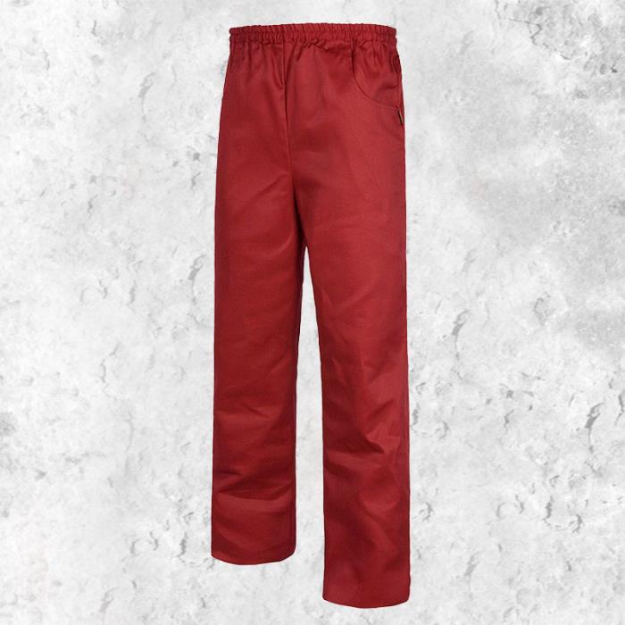 Pantaloni cuoco unisex con elastico Bordeaux