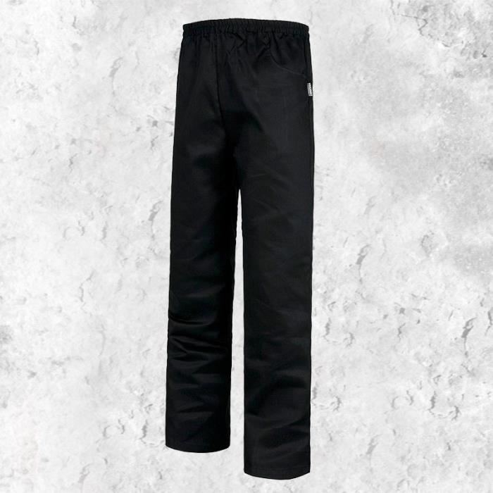 Pantaloni cuoco unisex con elastico Nero