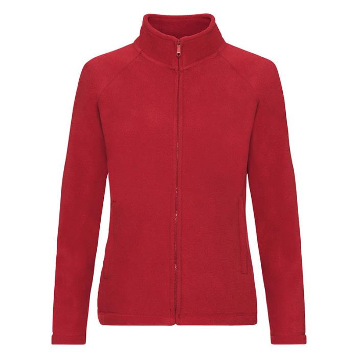 Pile zip lunga da donna Rosso