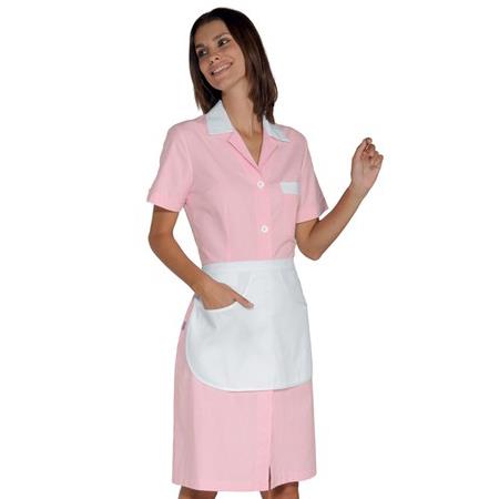 Camice Donna Positano Con Grembiule Rigatino Rosa E Bianco
