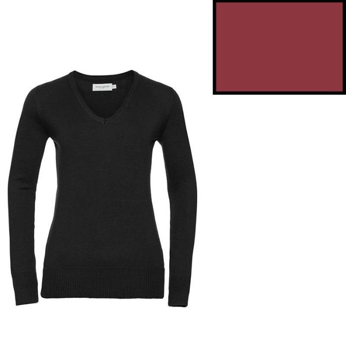 Pullover donna con scollo V Cranberry Marl