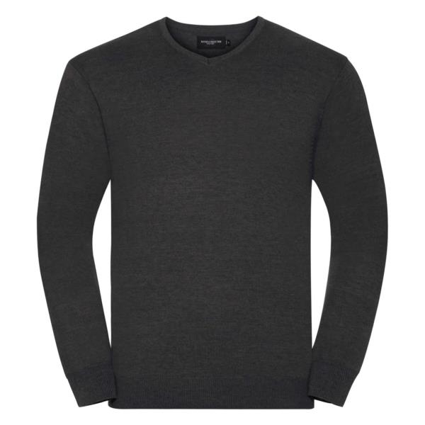 Pullover uomo con scollo V Charcoal Marl