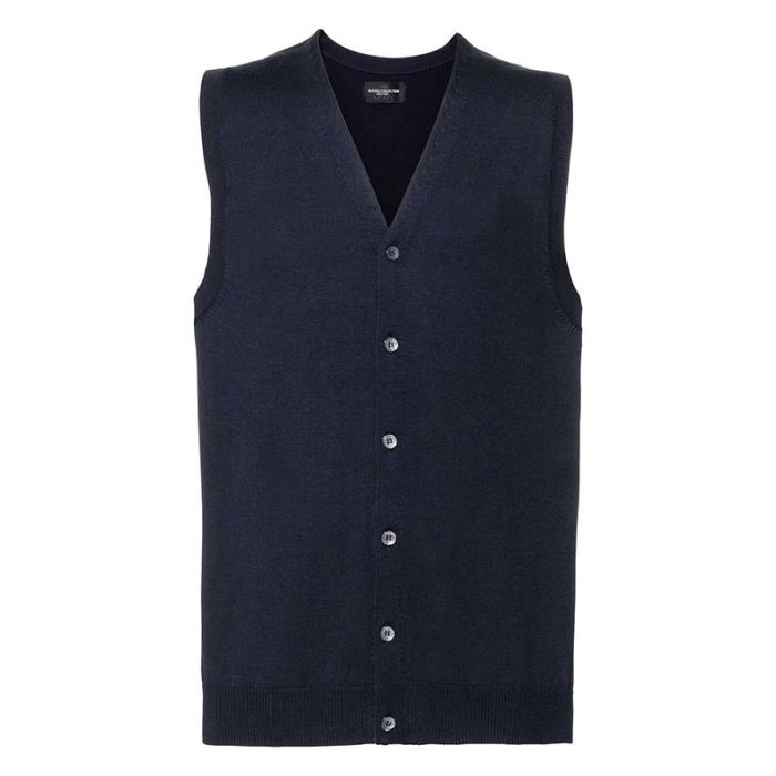 Cardigan uomo smanicato con bottoni French navy