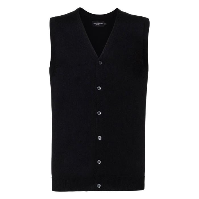 Cardigan uomo smanicato con bottoni Nero