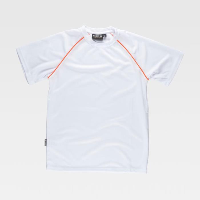 T-Shirt a manica corta S6640 Bianco/Arancione