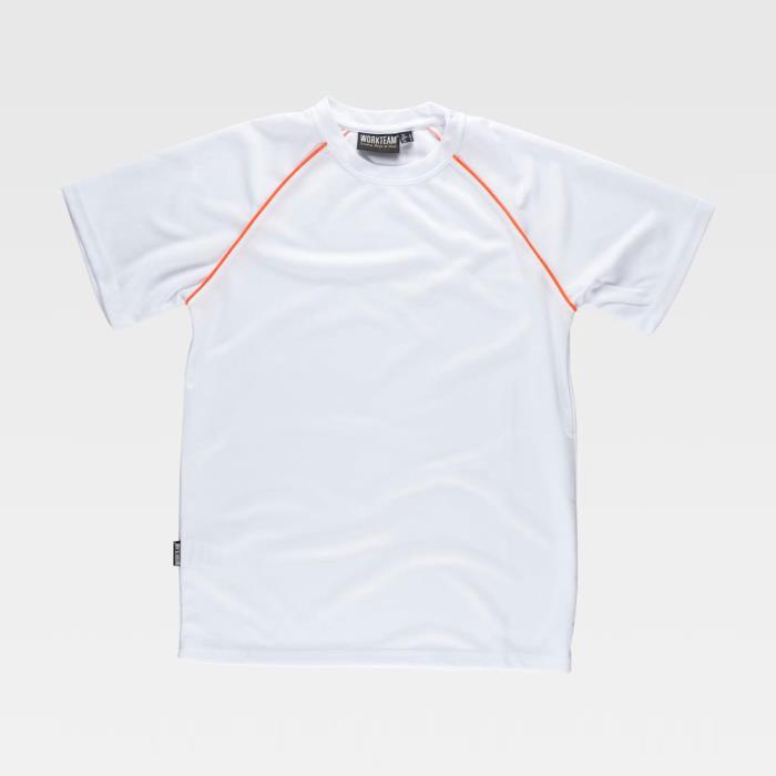 T-Shirt a manica corta S6640 Bianco/Arancione