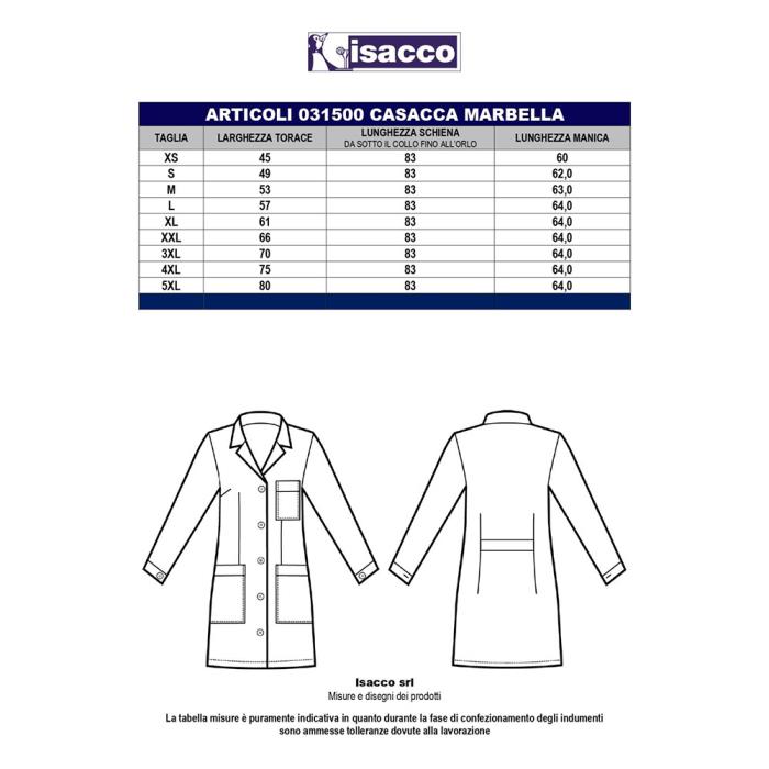 Casacca Marbella Rigatino Azzurro Taglie Forti | 100% Cotone | Manica lunga